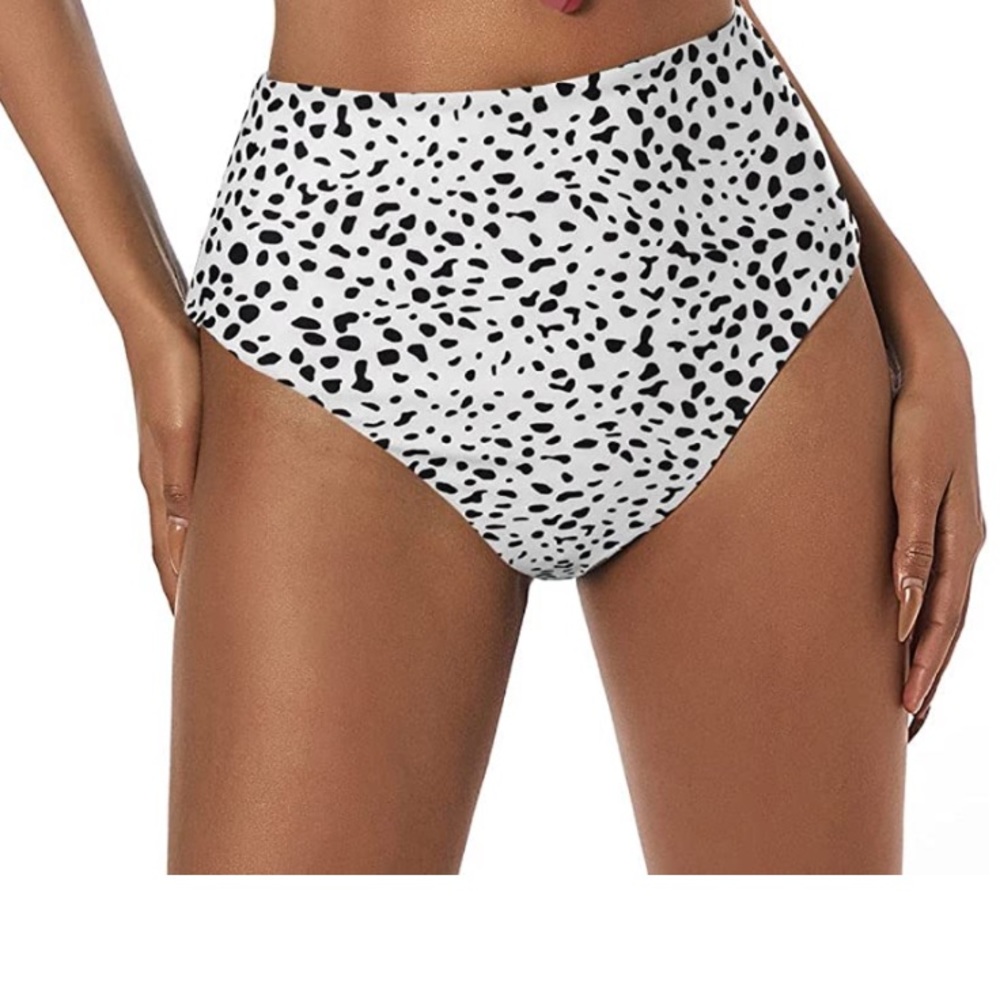 Zaful Womens Dalmatian High Waisted Bikini Bottom